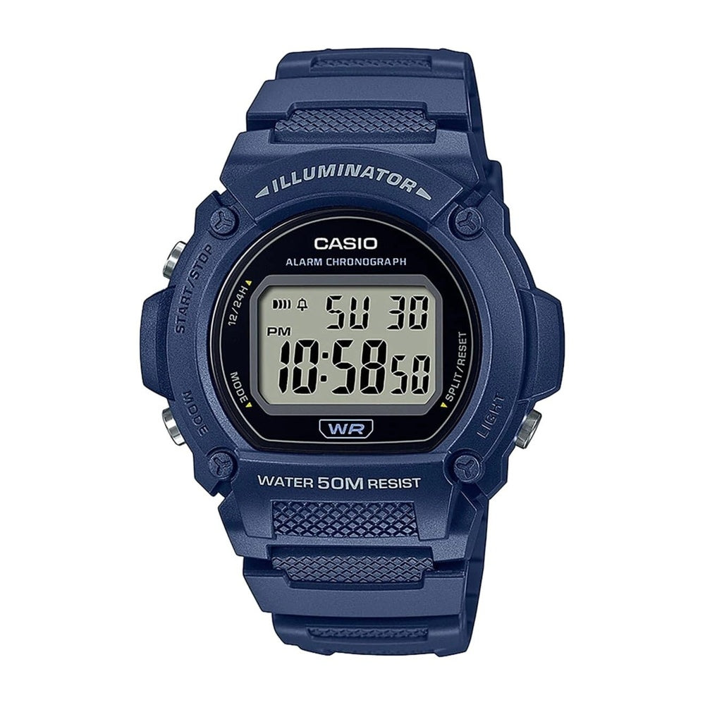 Casio W219H Series - Reloj Digital para Hombre con LED, Cronómetro, Alarma Diaria y Calendario Automático