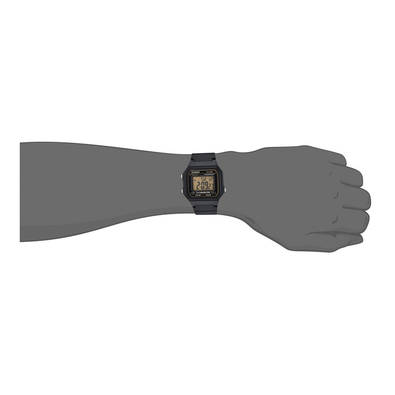 Reloj Digital Casio W217H para Hombre, Resistente al Agua, Cronómetro, Luz LED, Alarma, Batería de 7 años