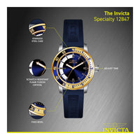 Reloj especial de acero inoxidable Invicta 12847 con banda azul para hombre