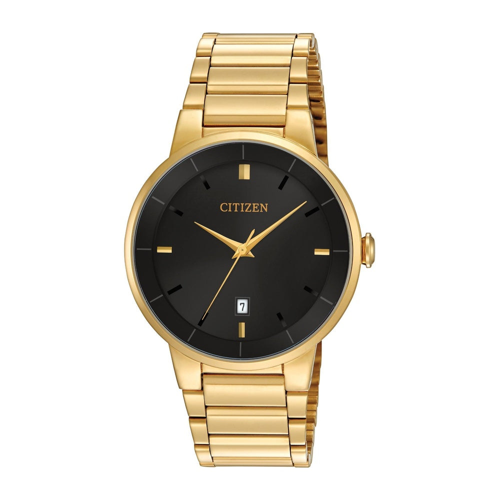 Reloj de cuarzo para hombre, acero inoxidable y clásico tono dorado de Citizen, modelo BI5012-53E