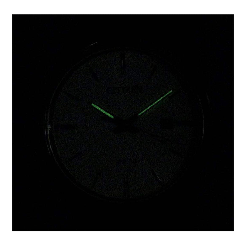 Citizen reloj de hombre, diseño casual, movimiento de cuarzo en acero inoxidable y cuero, color negro, modelo BI5000-01A