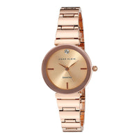 Anne Klein reloj de pulsera para mujer con esfera de diamante genuino, caja de acero inoxidable y pulsera de metal color oro rosa