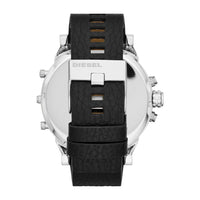 Diesel Reloj Mr. Daddy 2.0, cronógrafo de cuarzo y acero inoxidable, diseño militar, negro y plateado