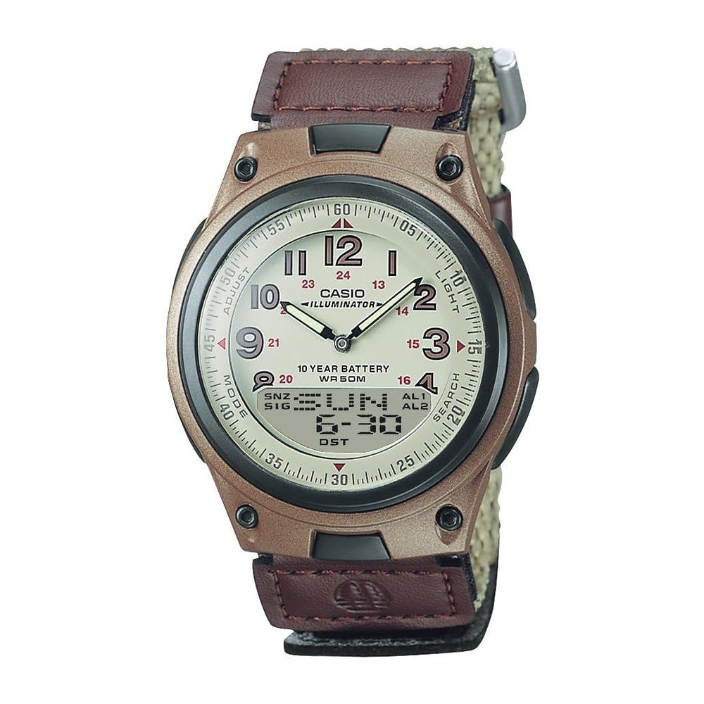 Reloj Casio AW80 analógico-digital para hombre, resistente al agua, alarmas múltiples, cronómetro y temporizador