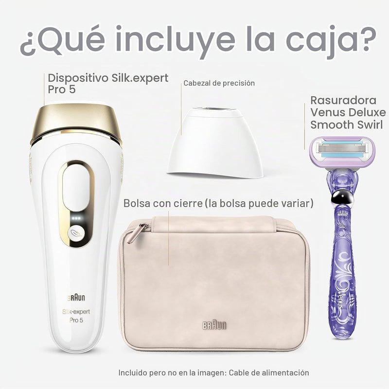 Braun Silk·Expert Pro 5 PL5137 - Depiladora Láser IPL para Cuerpo y Cara (incluye rasuradora Venus)