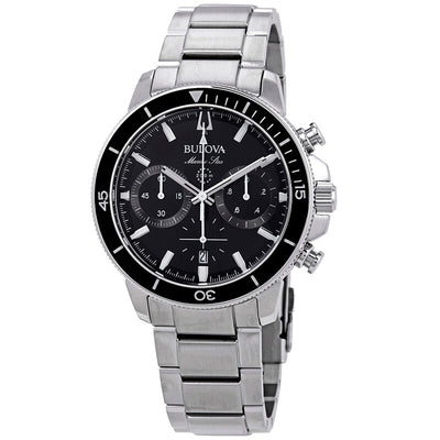 Bulova Series C Black Dial Marine Star Men New 96B272 Chronograph Watch (45MM)