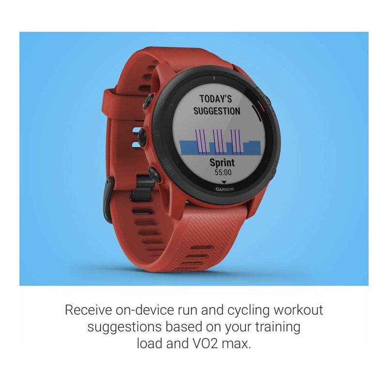 Garmin Forerunner 745, reloj GPS para entrenamiento, funciones inteligentes avanzadas, color rojo
