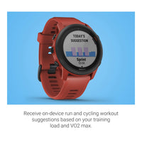 Garmin Forerunner 745, reloj GPS para entrenamiento, funciones inteligentes avanzadas, color rojo