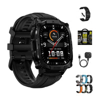 CARBINOX Smartwatch resistente con pantalla AMOLED, acero inoxidable, IP69K/5ATM, GNSS dual, batería 500mAh, Bluetooth