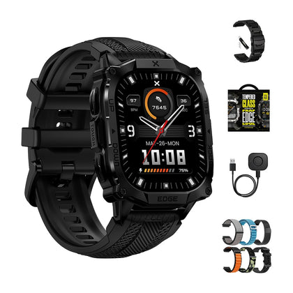 CARBINOX Smartwatch resistente con pantalla AMOLED, acero inoxidable, IP69K/5ATM, GNSS dual, batería 500mAh, Bluetooth