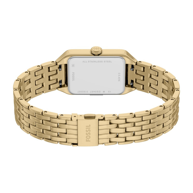 Fossil Raquel Reloj para mujer de cuarzo y acero inoxidable en color dorado con 3 manecillas y calendario