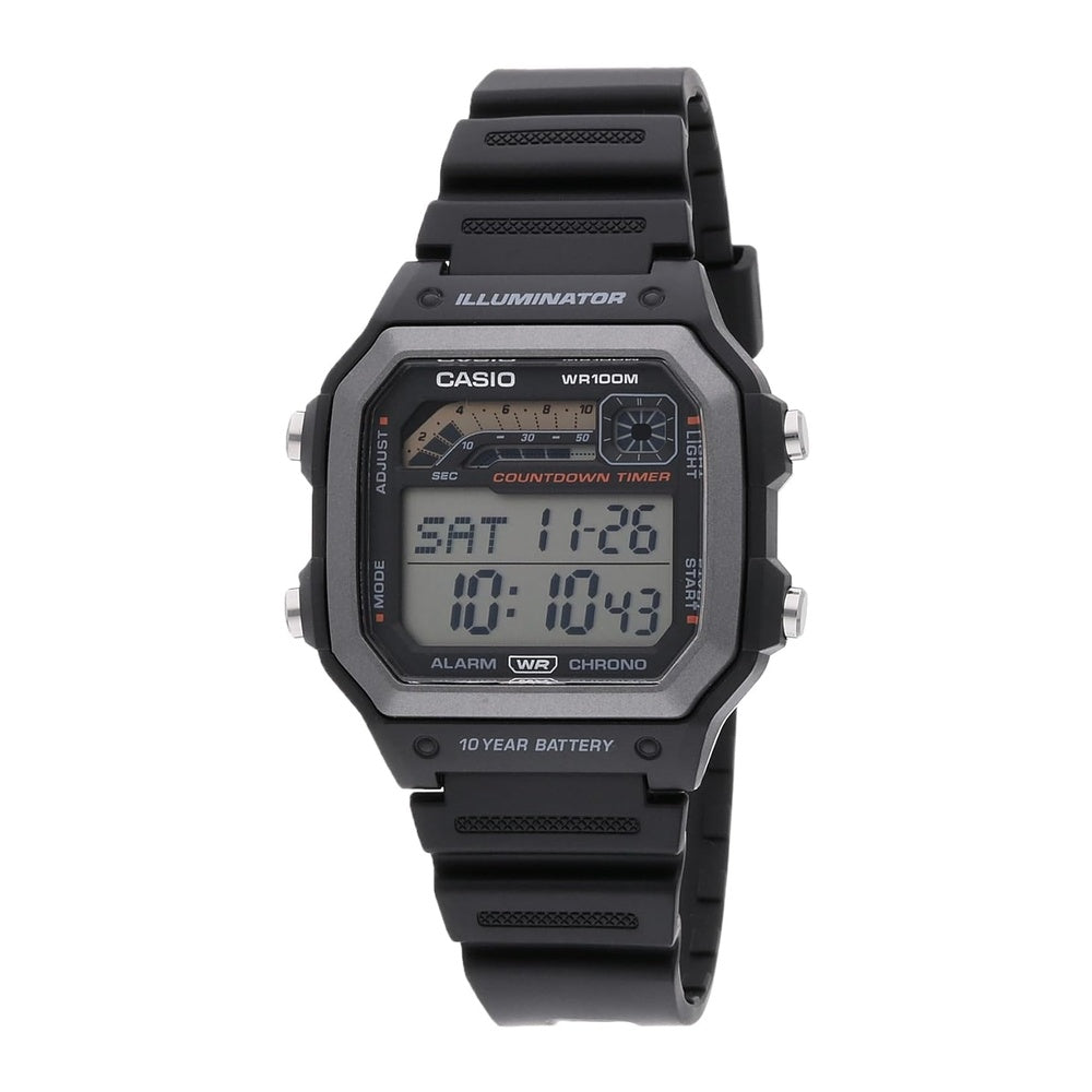 Reloj Casio Serie WS1600H con diseño deportivo, cronómetro, temporizador, luz LED y resistencia al agua, alarma, calendario y batería de larga duración