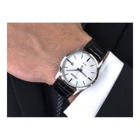 Citizen reloj de hombre, diseño casual, movimiento de cuarzo en acero inoxidable y cuero, color negro, modelo BI5000-01A