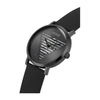 Reloj GUESS para hombre, correa de silicona, esfera negra, movimiento de cuarzo, resistente al agua y a golpes