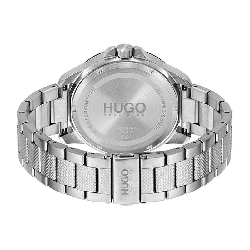 HUGO #Sport - Reloj casual multifunción para hombre con pulsera de acero inoxidable, diseño audaz y elegante azul
