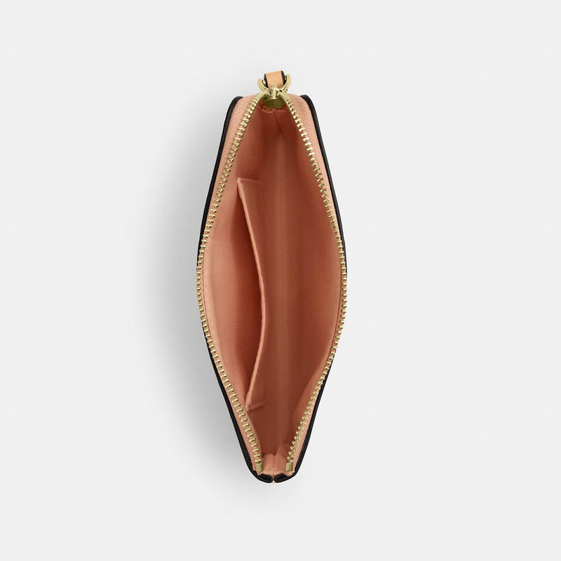 Coach corner zip wristlet in signature leather