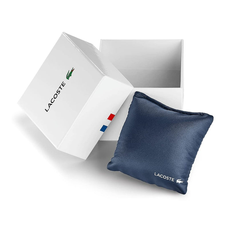 Lacoste Reloj 12.12 de silicona blanco para hombre con movimiento de cuarzo y cristal resistente a arañazos