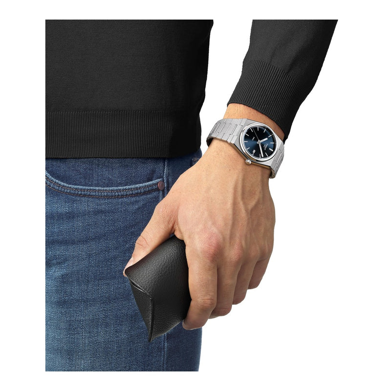 Tissot PRX para hombre con carcasa de acero inoxidable 316L, color gris, resistente al agua