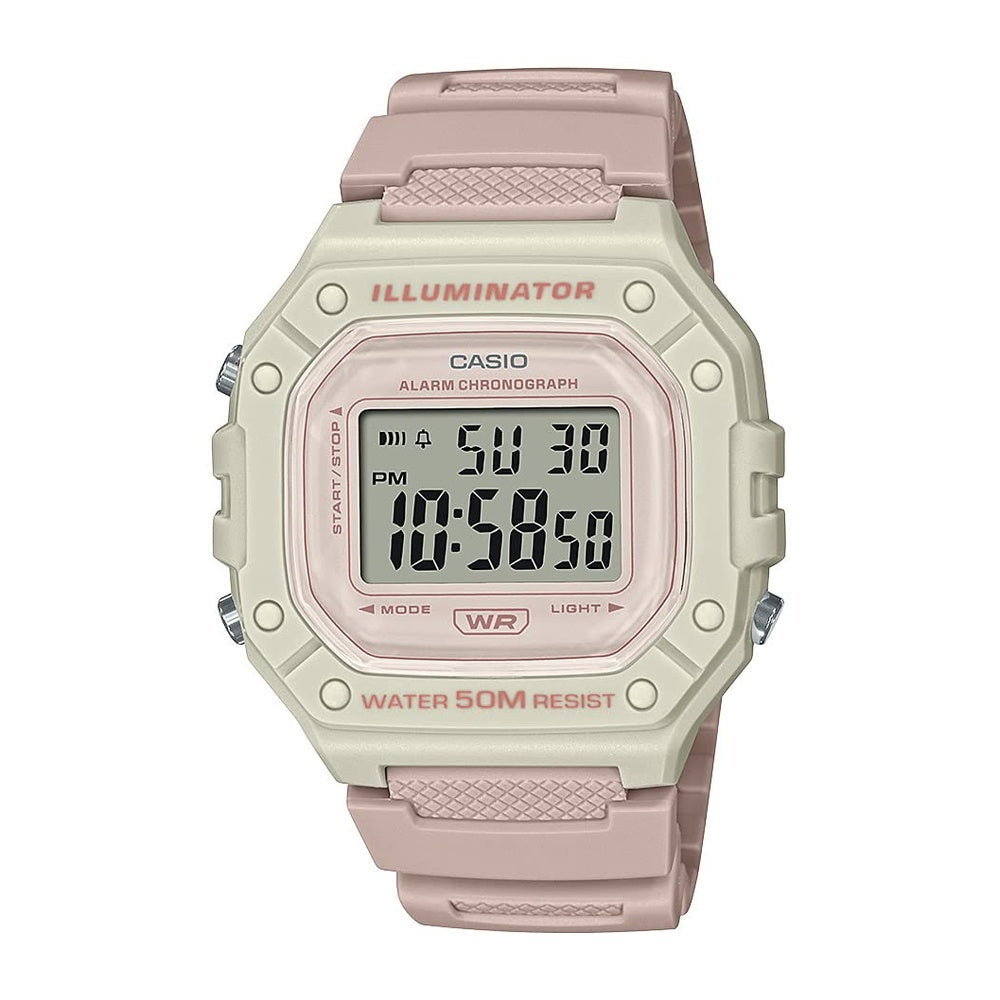Reloj Casio W218H serie, cronógrafo digital, resistente al agua, LED y alarma, batería de larga duración
