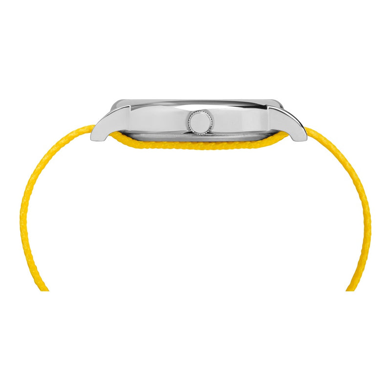 Timex x Peanuts Reloj Unisex Weekender con correa ajustable de nailon, esfera de Charlie Brown y luz nocturna Indiglo