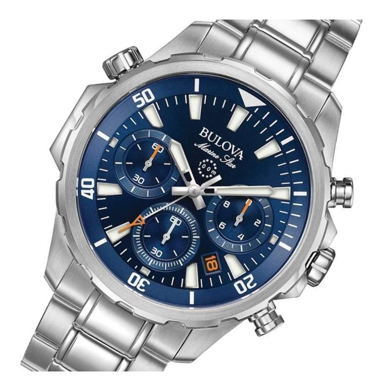 Bulova Marine Star Blue Dial Men's 96B256 Quartz Watch 43mm New Stainless Steel