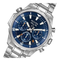 Bulova Marine Star Blue Dial Men's 96B256 Quartz Watch 43mm New Stainless Steel