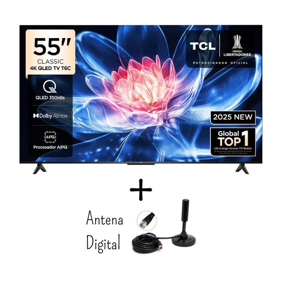 Televisor Tcl 55" Qled 4k Google Tv 55T6C