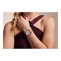 Citizen Reloj ecológico unisex Eco-Drive Dress Classic, correa de cuero beige, esfera rosa, 2 manecillas, modelo AR3123-00X
