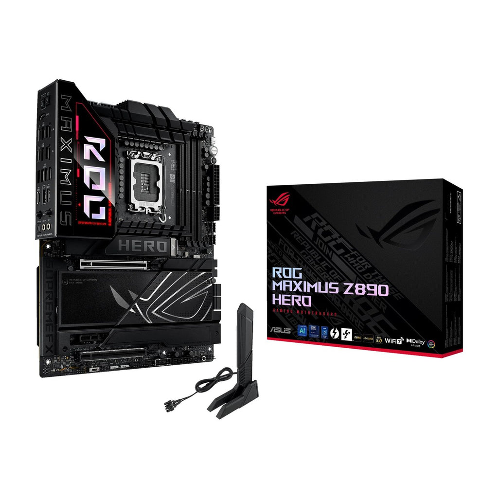 ASUS ROG Maximus Z890 Hero Placa base Intel Z890 LGA 1851, Intel avanzada lista para PC, 22+2+1+2 etapas, DDR5, WiFi 7, 3X PCIe 5.0 M.2