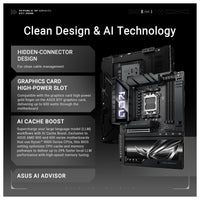 Placa base ROG Crosshair X870E Hero BTF AMD ATX, diseño conector oculto, ranura GPU alta potencia, DDR5, WiFi 7, PCIe 5.0, USB4
