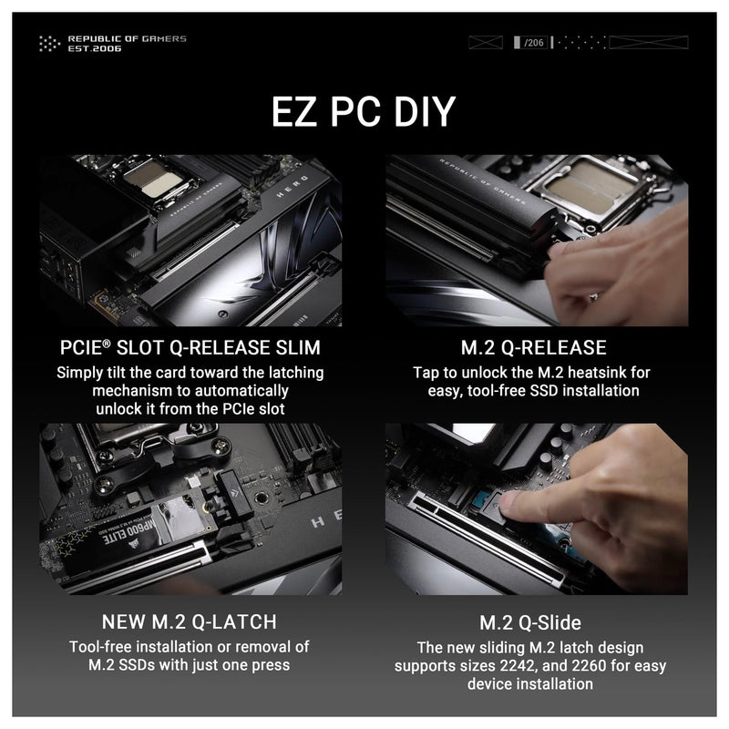 ASUS ROG Crosshair X870E Hero AMD X870E AM5 ATX Placa base con inteligencia artificial y 18+2+2 etapas de potencia
