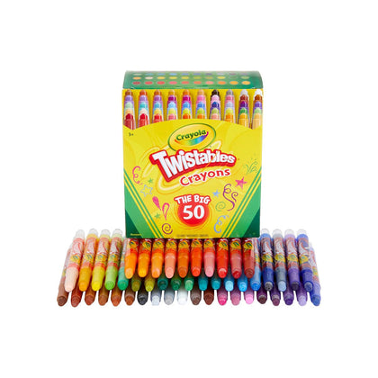 Crayola Mini crayones Twistables (50 unidades), suministros de arte para niños mayores de 3 años