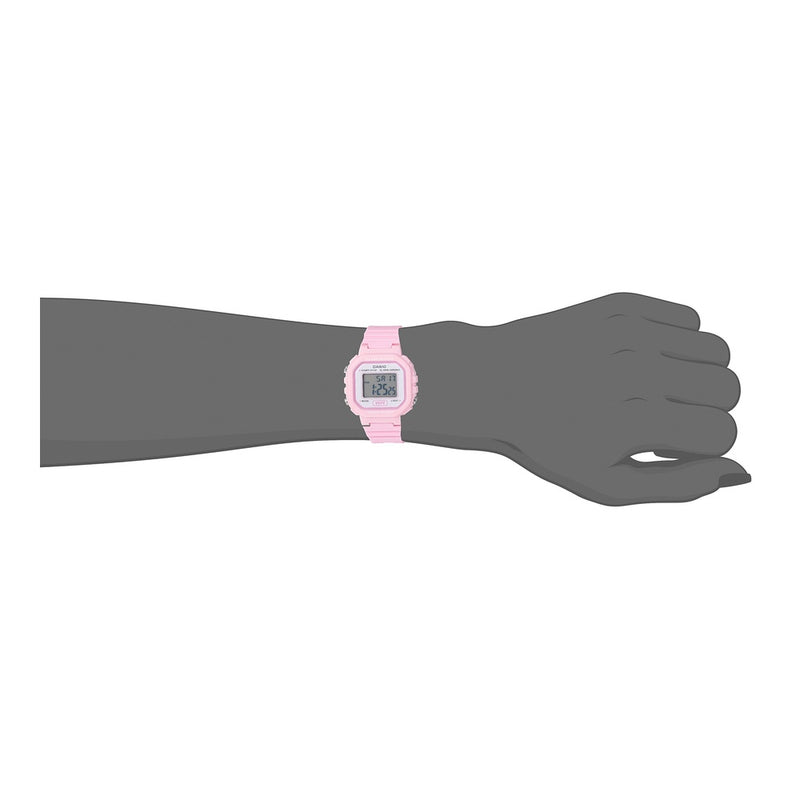 Reloj digital para mujer Casio Serie LA20WH resistente al agua, luz LED, cronómetro y calendario automático