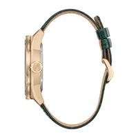 Citizen Eco-Drive Loki - Reloj hombre, acero inoxidable oro rosa, correa piel texturizada verde, modelo: AW1363-06W