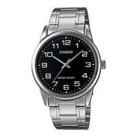 Reloj Casio para hombre, acero inoxidable estándar con esfera negra de fácil lectura, cuarzo, cronógrafo