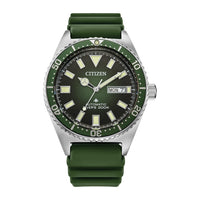 Citizen Reloj Promaster de buceo automático, acero inoxidable y correa verde, funciones avanzadas para aventureros