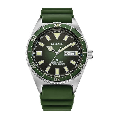 Citizen Reloj Promaster de buceo automático, acero inoxidable y correa verde, funciones avanzadas para aventureros
