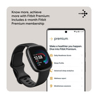 Fitbit Versa 4 Fitness - Reloj Inteligente con Preparación Diaria, GPS, Frecuencia Cardíaca 24/7 y Más, Negro/Grafito, Talla Única