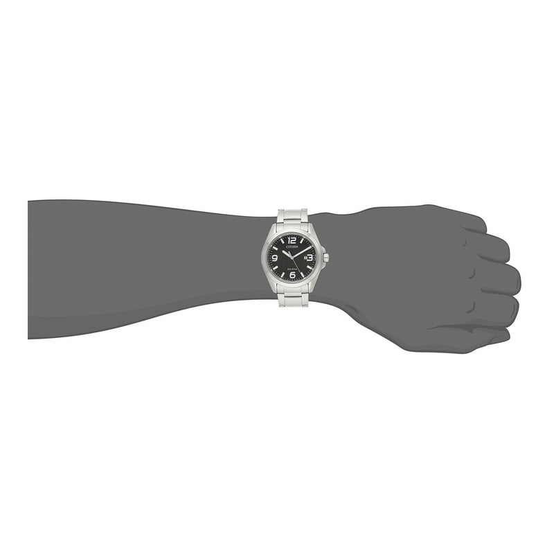 Citizen Reloj Eco-Drive Weekender Garrison Field para hombre en acero inoxidable, esfera negra, modelo AW1430-86E Classic