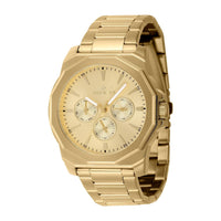 Invicta Speedway Reloj de cuarzo para hombre de acero inoxidable con cierre de botón plegable y esfera dorada