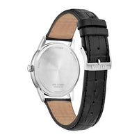 CITIZEN Men's Classic Eco-Drive Leather Strap Watch, 3-Hand Date