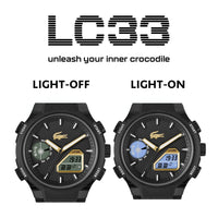 Lacoste LC33 Reloj analógico-digital para hombre con correa de silicona, resistente al agua, contemporáneo y deportivo