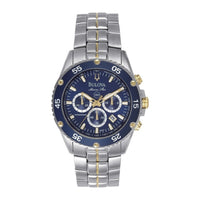Bulova Reloj cronógrafo Marine Star para hombre, taquímetro, agujas luminosas, resistente al agua, acero inoxidable