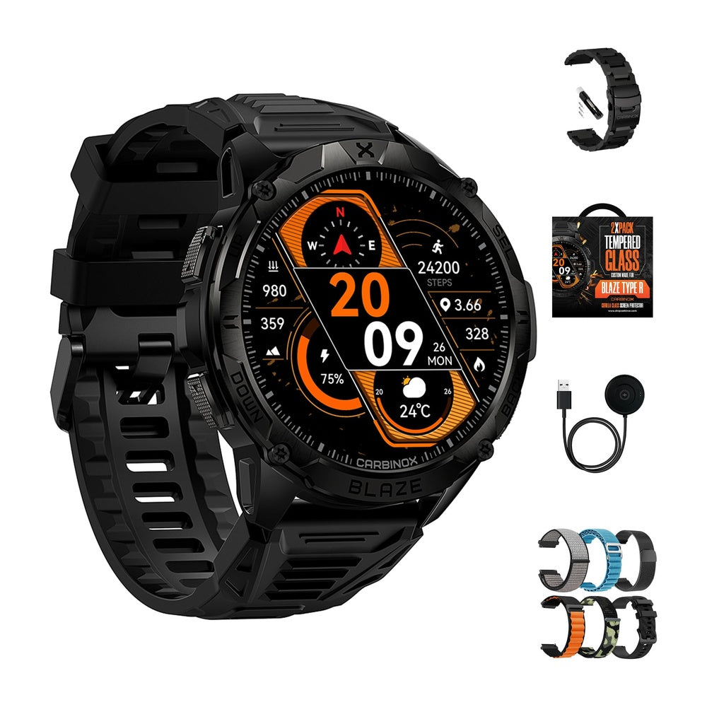 Smartwatch Carbinox Blaze Con Gps Resistente Ip69k Y Gorilla Glass 170+ Deportes Llamadas Bluetooth Compatible Android/Ios