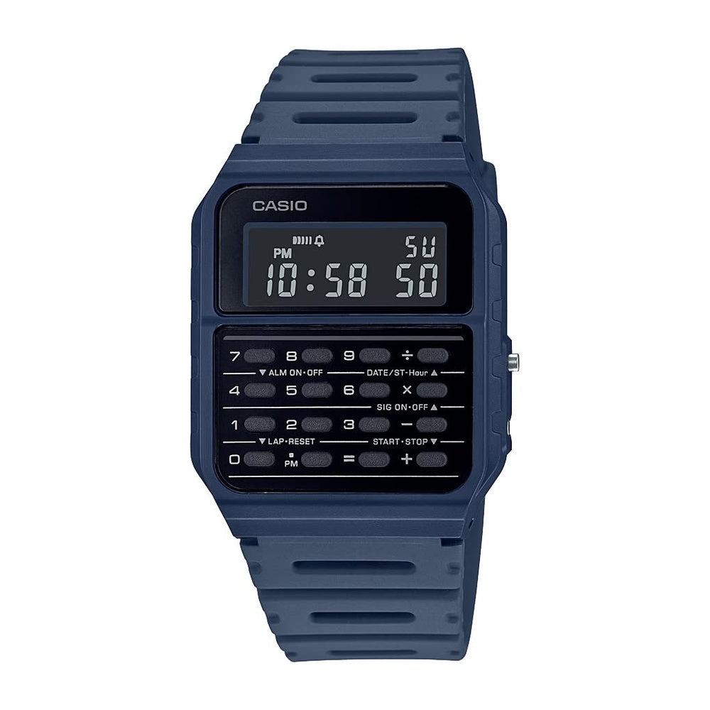 Casio Serie CA53W Vintage Cronómetro Resistente al Agua Calculadora Tiempo Dual Banda de Resina Calendario y Alarma