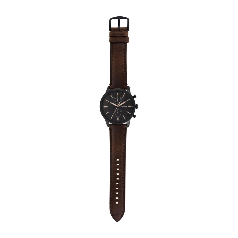 Reloj cronógrafo de acero inoxidable y cuero Fossil Townsman para hombre, estilo clásico y funcionalidad moderna