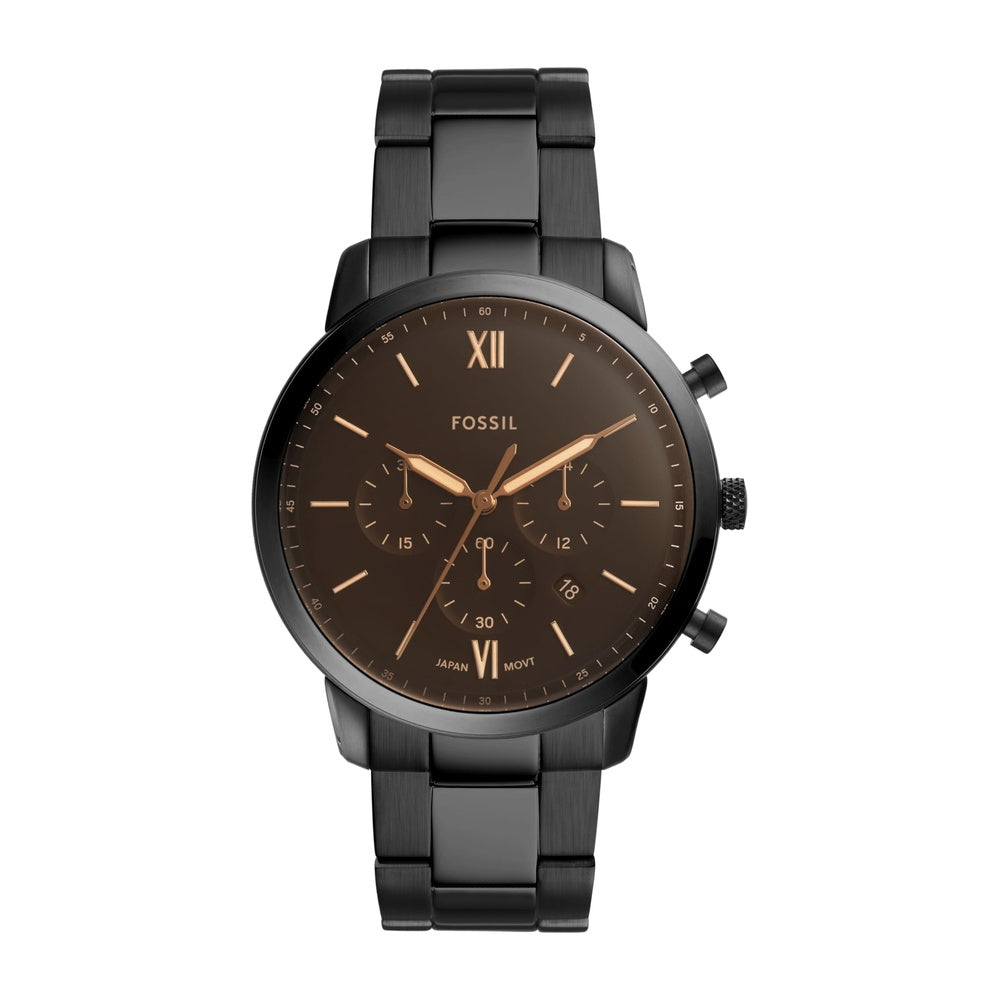 Fossil Neutra Quartz Reloj cronógrafo de acero inoxidable y cuero para hombre, resistente al agua con correa intercambiable