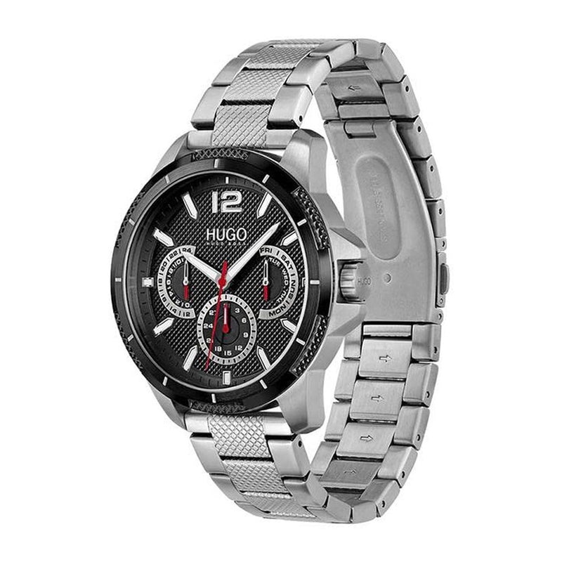 HUGO #Sport - Reloj casual multifunción para hombre con pulsera de acero inoxidable, diseño audaz y elegante azul