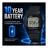 Casio Serie W800HG Reloj Digital para Hombres con Resistencia al Agua, Cronómetro, Alarma y Batería de 10 Años
