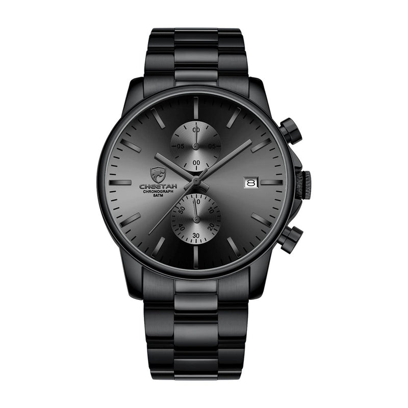 Reloj cronógrafo para hombre GOLDEN HOUR, acero inoxidable, resistente al agua, movimiento de cuarzo y fecha automática